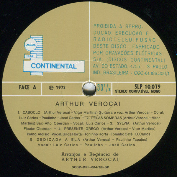 Arthur Verocai : Arthur Verocai (LP, Album, RM, RP, Gat)