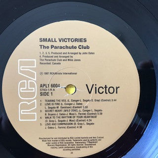 The Parachute Club : Small Victories (LP, Album)