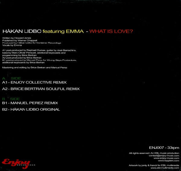 Håkan Lidbo Featuring Emma* : What Is Love? (12")