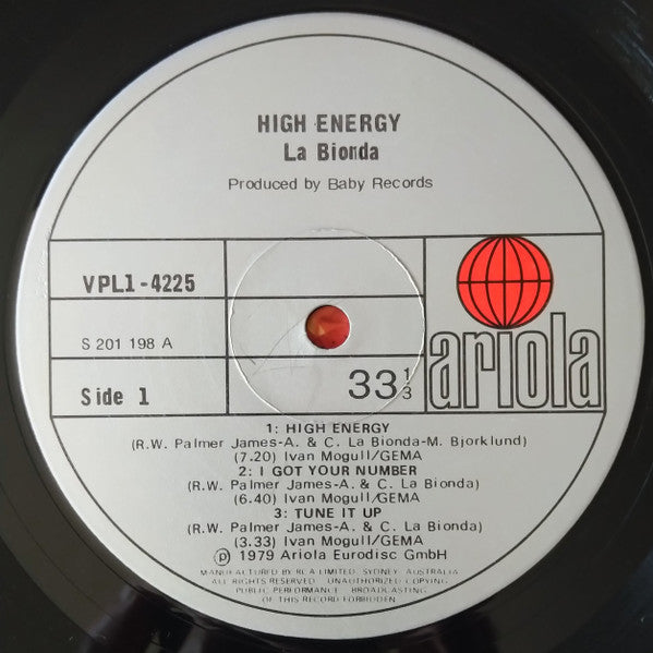 La Bionda : High Energy (LP, Album)