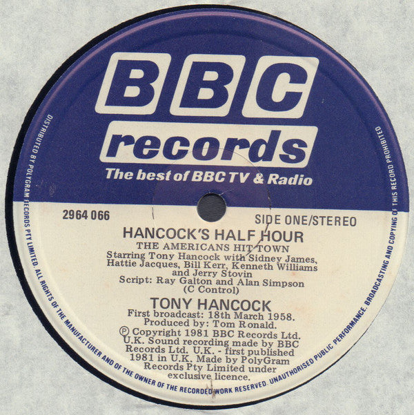 Tony Hancock : Hancock's Half Hour - The Americans Hit Town / The Unexploded Bomb (LP, Mono)