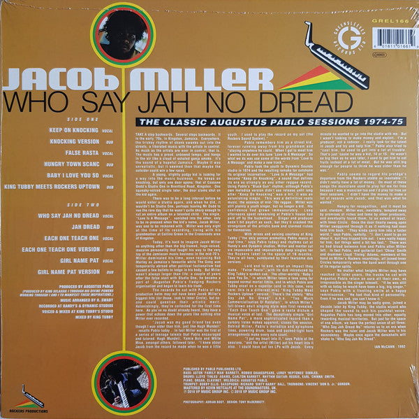 Jacob Miller : Who Say Jah No Dread (The Classic Augustus Pablo Sessions 1974-75)  (LP, Comp, RE)