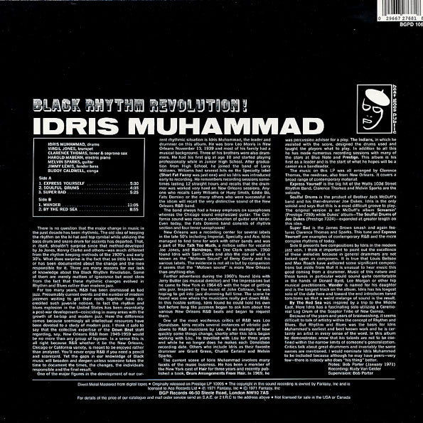Idris Muhammad : Black Rhythm Revolution! (LP, Album, RE)