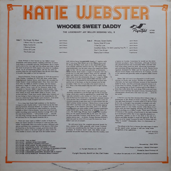 Katie Webster : Whooee Sweet Daddy (LP, Comp, Mono)