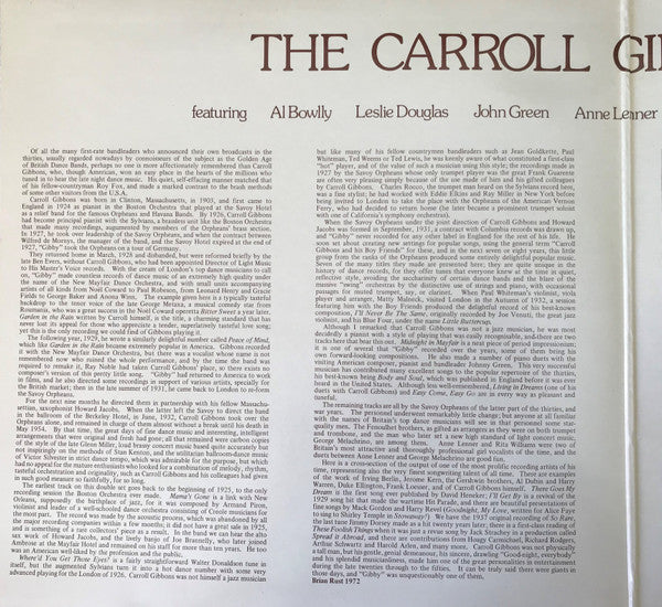 Various : The Carroll Gibbons Story (2xLP, Comp, Club, Gat)