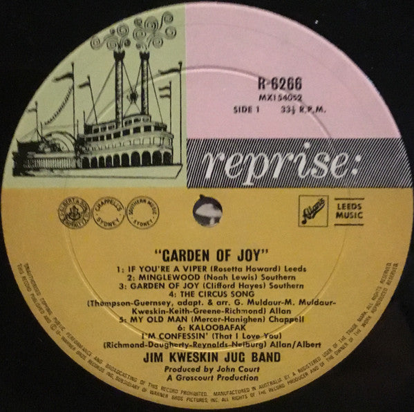 Jim Kweskin & The Jug Band : Garden Of Joy (LP, Album, Mono)