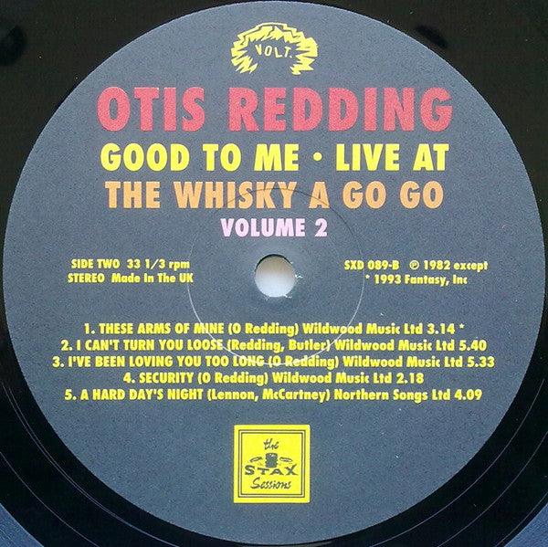 Otis Redding : Good To Me - Live At The Whisky A Go Go - Volume 2 (LP, Album)