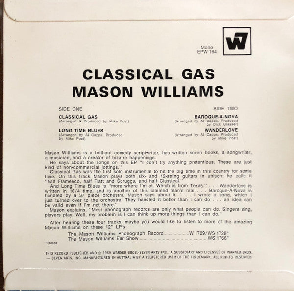 Mason Williams : Classical Gas (7", EP)