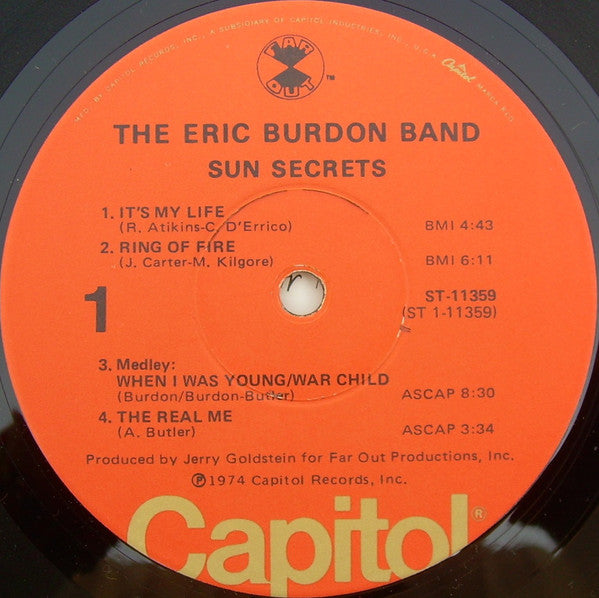 The Eric Burdon Band* : Sun Secrets (LP, Album, Win)