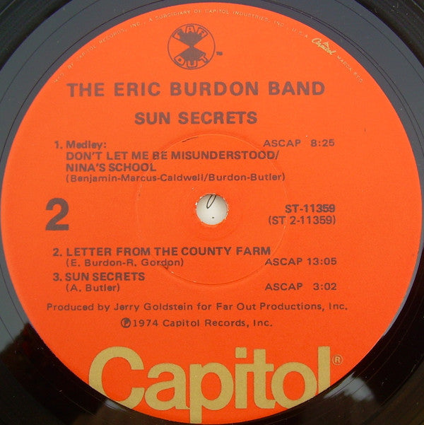 The Eric Burdon Band* : Sun Secrets (LP, Album, Win)