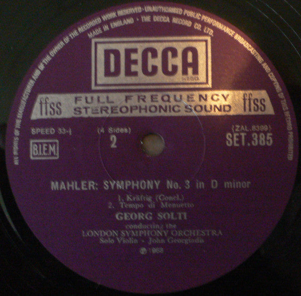 Gustav Mahler / Helen Watts, The London Symphony Orchestra, Georg Solti : Symphony No. 3 (2xLP, RP + Box)