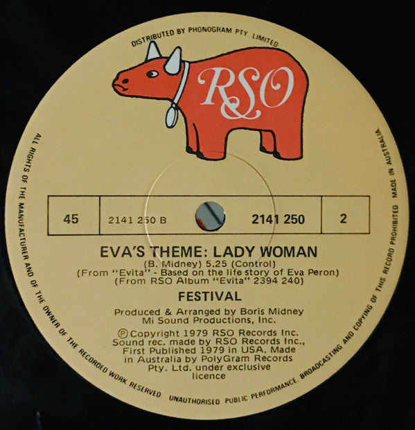 Festival (2) : Don't Cry For Me Argentina / Eva's Theme: Lady Woman (12", Single)