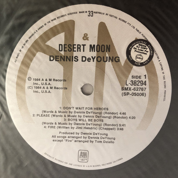 Dennis DeYoung : Desert Moon (LP, Album, Promo)