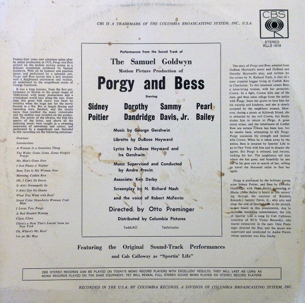 Samuel Goldwyn : Porgy And Bess - The Samuel Goldwyn Motion Picture Production (LP, Album, Yel)