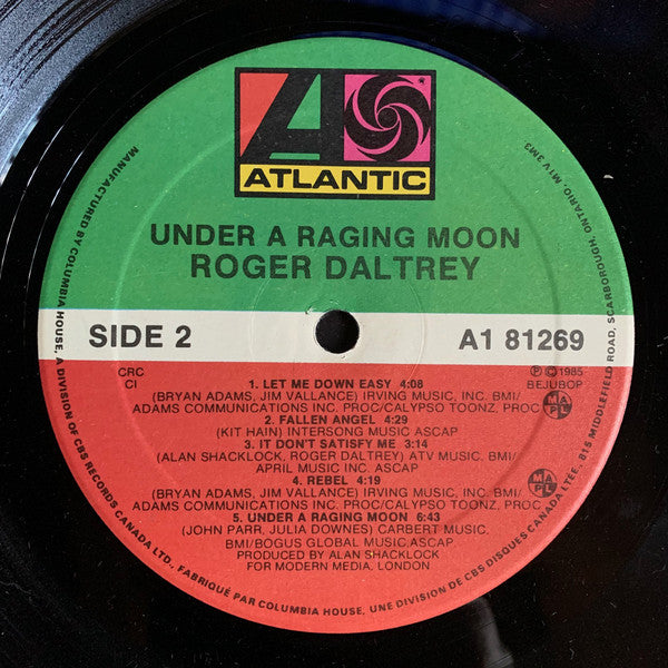 Roger Daltrey : Under A Raging Moon (LP, Album, Club)