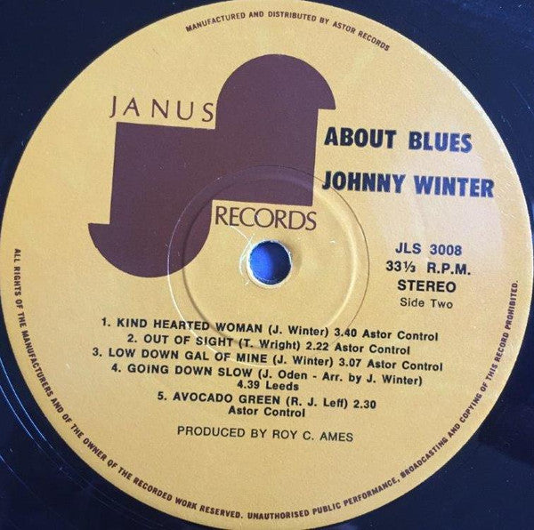 Johnny Winter : About Blues (LP, Comp)