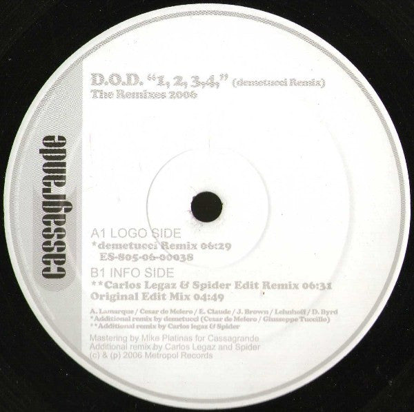 D.O.D. : 1, 2, 3, 4 (The Remixes 2006) (12")