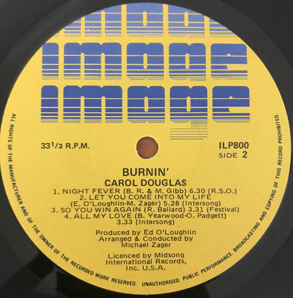 Carol Douglas : Burnin' (LP, Album)