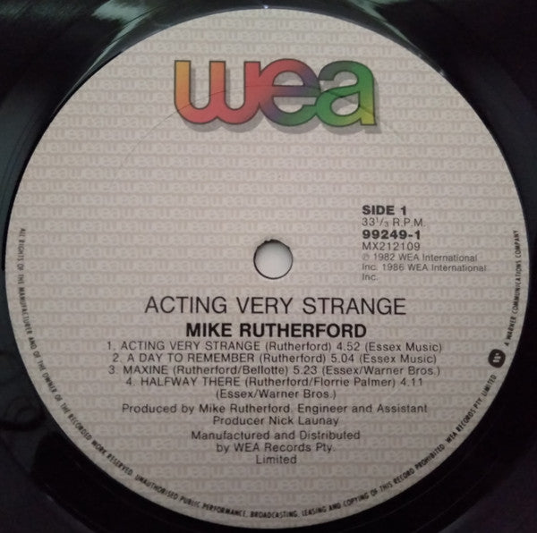 Mike Rutherford : Acting Very Strange (LP, Album)