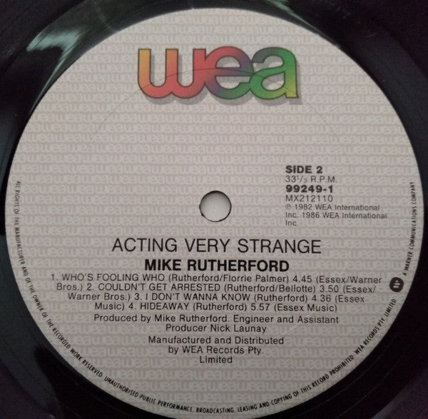 Mike Rutherford : Acting Very Strange (LP, Album)