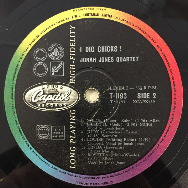 The Jonah Jones Quartet : I Dig Chicks! (LP, Album)