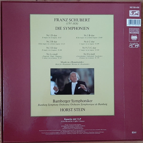 Franz Schubert, Horst Stein, Bamberger Symphoniker : Franz Schubert Die Symphonien - Gesamtaufnahme (5xLP + Box)