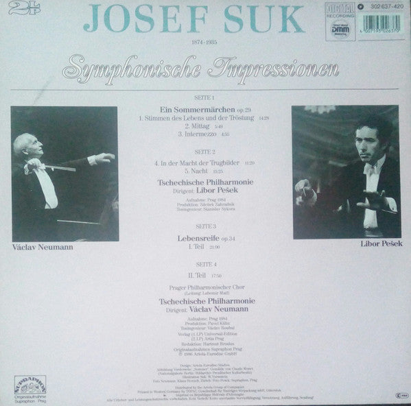 Josef Suk (2), Václav Neumann, Libor Pešek, The Czech Philharmonic Orchestra : Symphonische Impressionen  (2xLP)