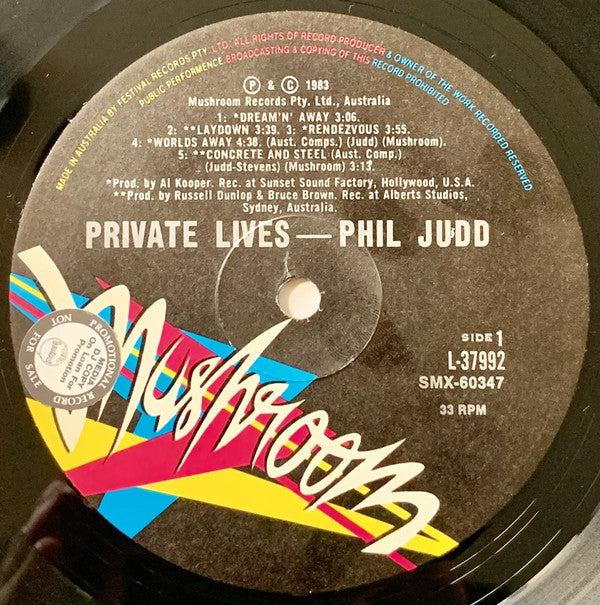 Phil Judd : Private Lives (LP, Album)