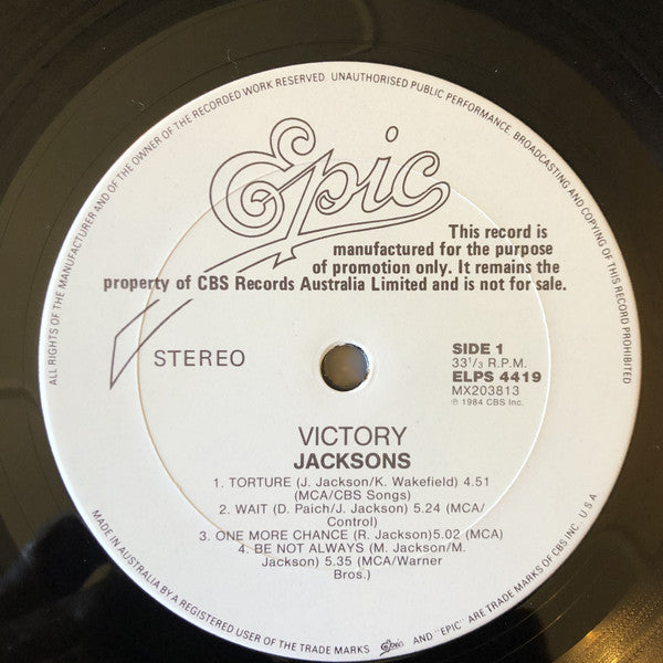 The Jacksons : Victory (LP, Album, Promo, Gat)