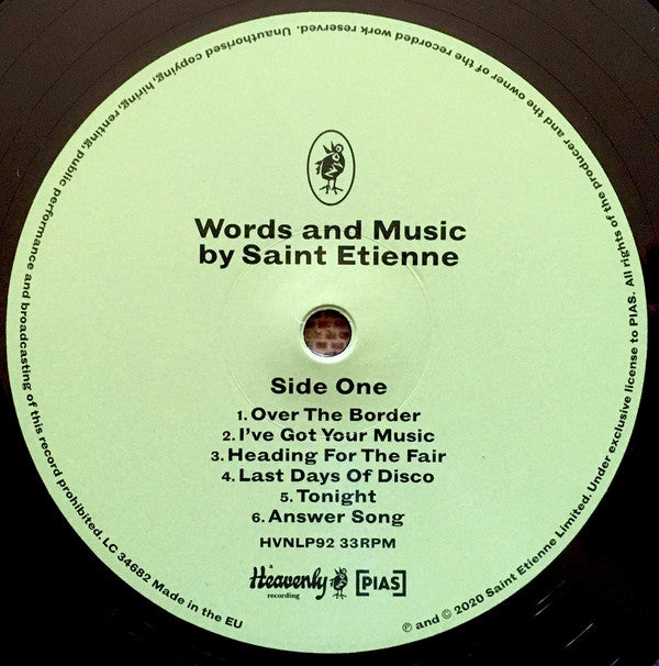 Saint Etienne : Words And Music By Saint Etienne  (LP, Album, Ltd, RE)