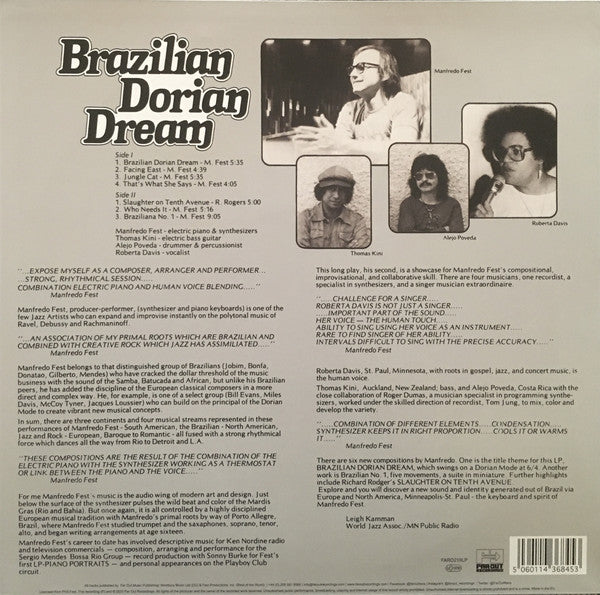 Manfredo Fest : Brazilian Dorian Dream (LP, Album, RE)