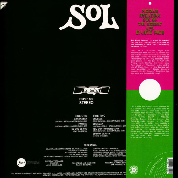Joe Gallardo & Sol (17) : Sol (LP, Album, Num, RE)
