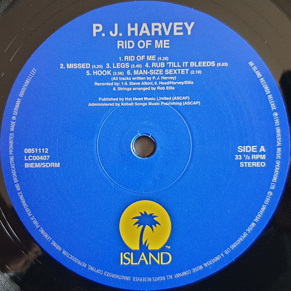 PJ Harvey : Rid Of Me (LP, Album, RE, 180)