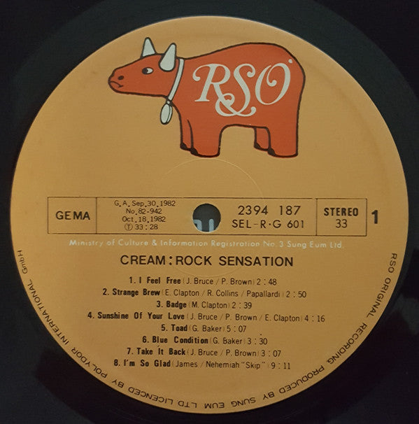 Cream (2) : Rock Sensation (LP, Comp)