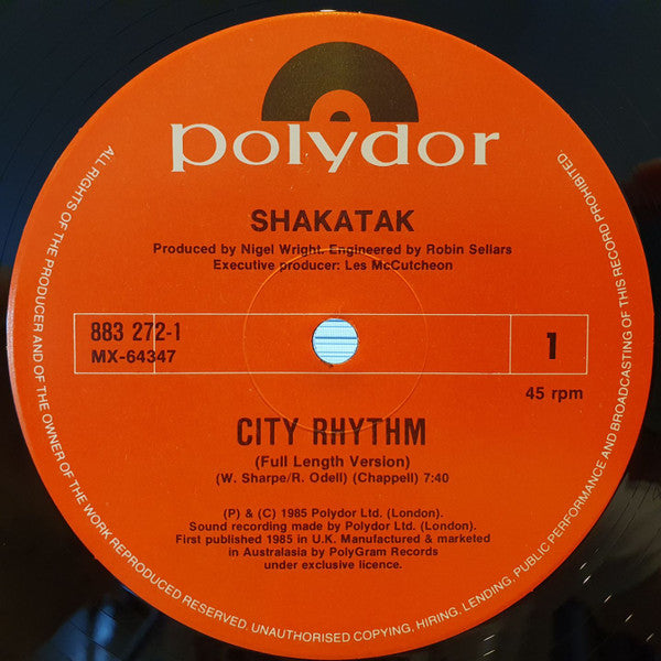 Shakatak : City Rhythm (Full Length Version) (12", Single, Ltd)