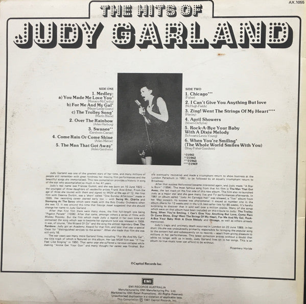 Judy Garland : The Hits Of Judy Garland (LP, Comp)