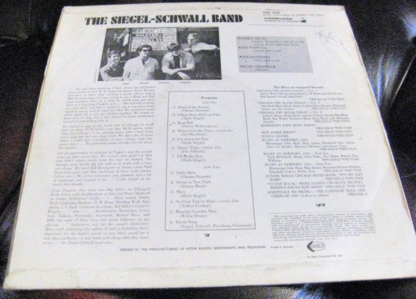 The Siegel-Schwall Band : The Siegel-Schwall Band (LP, Album, Mono)