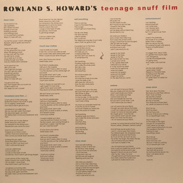 Rowland S. Howard : Teenage Snuff Film (LP + LP, S/Sided, Etch + Album, Ltd, RE, Gre)