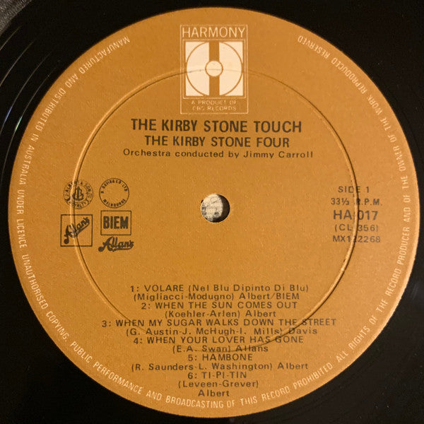 The Kirby Stone Four : The Kirby Stone Touch (LP, Album, Mono)