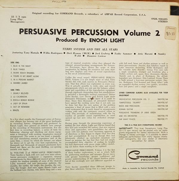 Terry Snyder And The All Stars : Persuasive Percussion Volume 2 (LP)