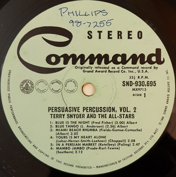 Terry Snyder And The All Stars : Persuasive Percussion Volume 2 (LP)