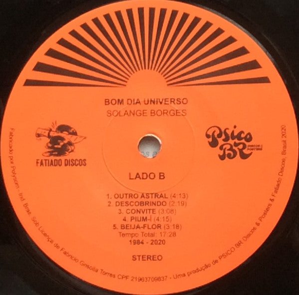 Solange Borges : Bom Dia Universo (LP, Album, RE, RM)