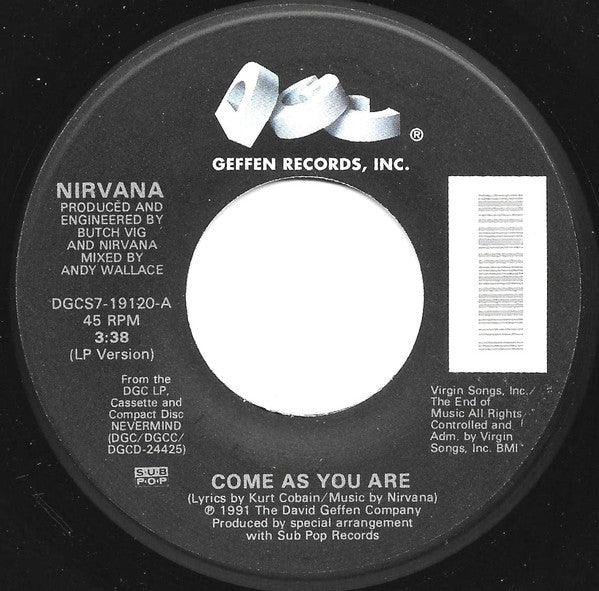 Nirvana : Come As You Are (7", Single)
