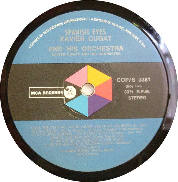 Xavier Cugat And His Orchestra : Spanish Eyes (LP, Album, RE)