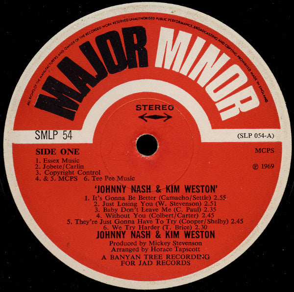 Johnny Nash And Kim Weston : Johnny Nash & Kim Weston (LP, Album)