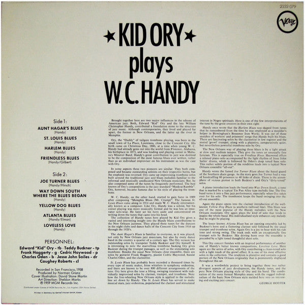 Kid Ory : Plays W.C. Handy (LP, RE)