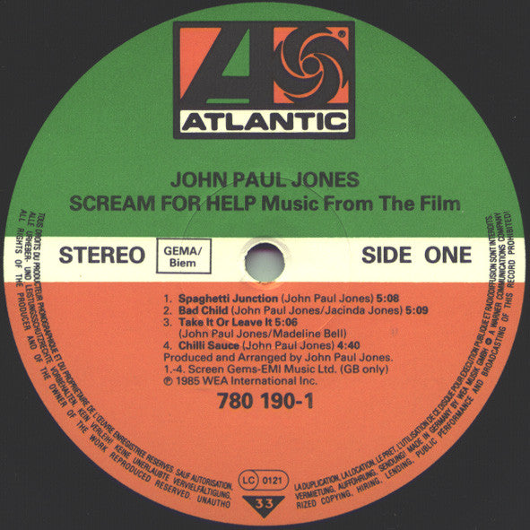 John Paul Jones Featuring Jimmy Page ● Jon Anderson : Music From The Film Scream For Help (LP, Album)
