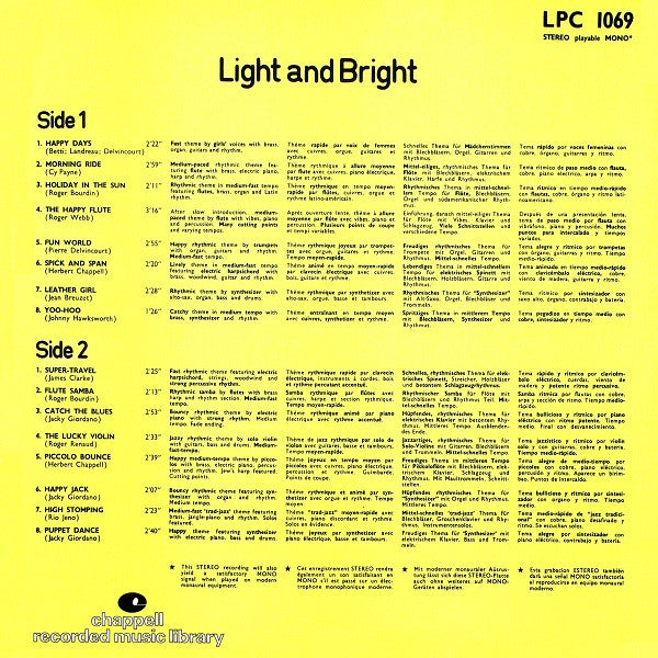 Mark Duval And His Music : Light And Bright (LP)