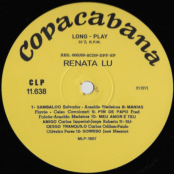 Renata Lú : Renata Lu (LP, Album, RE, 180)