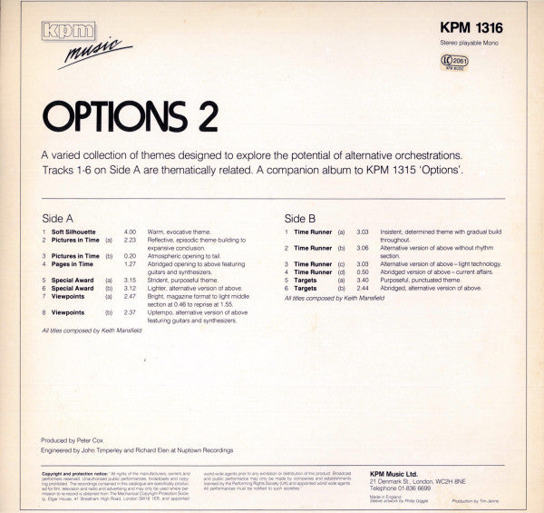 Keith Mansfield : Options 2 (LP)